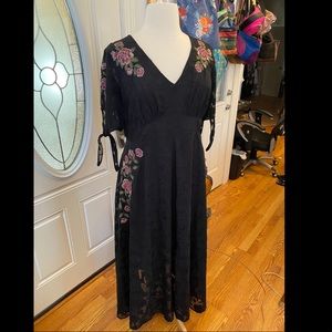 Torrid Black floral embroidered maxi dress